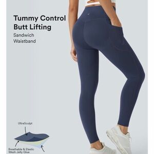 NWOT HALARA Navy Tummy Control Leggings